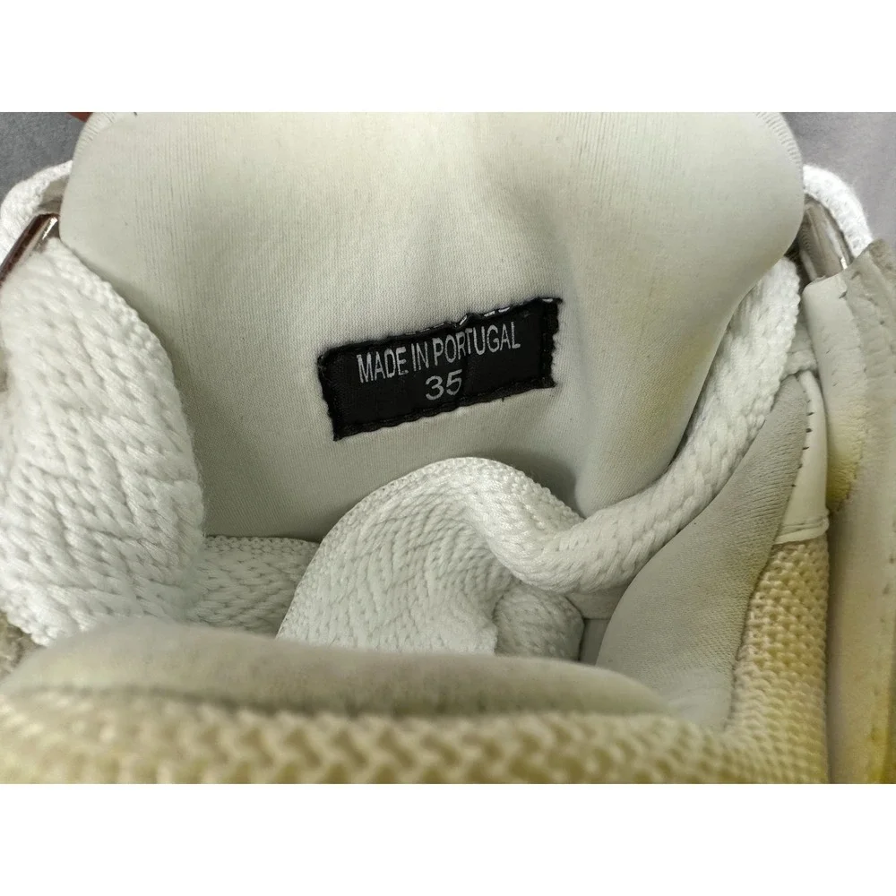 Lanvin Curb Sneakers 35 White Yellow Ombre Leather Skate Shoes Women‎